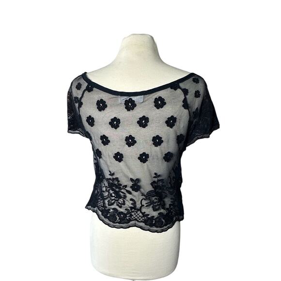 abercrombie & fitch Navy Sheer Top, M - Picture 2 of 2